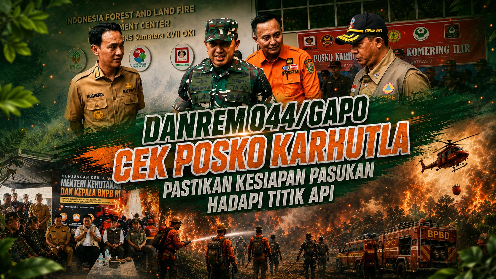 Danrem 044/Gapo Cek Posko Karhutla, Pastikan Kesiapan Pasukan Hadapi Titik Api