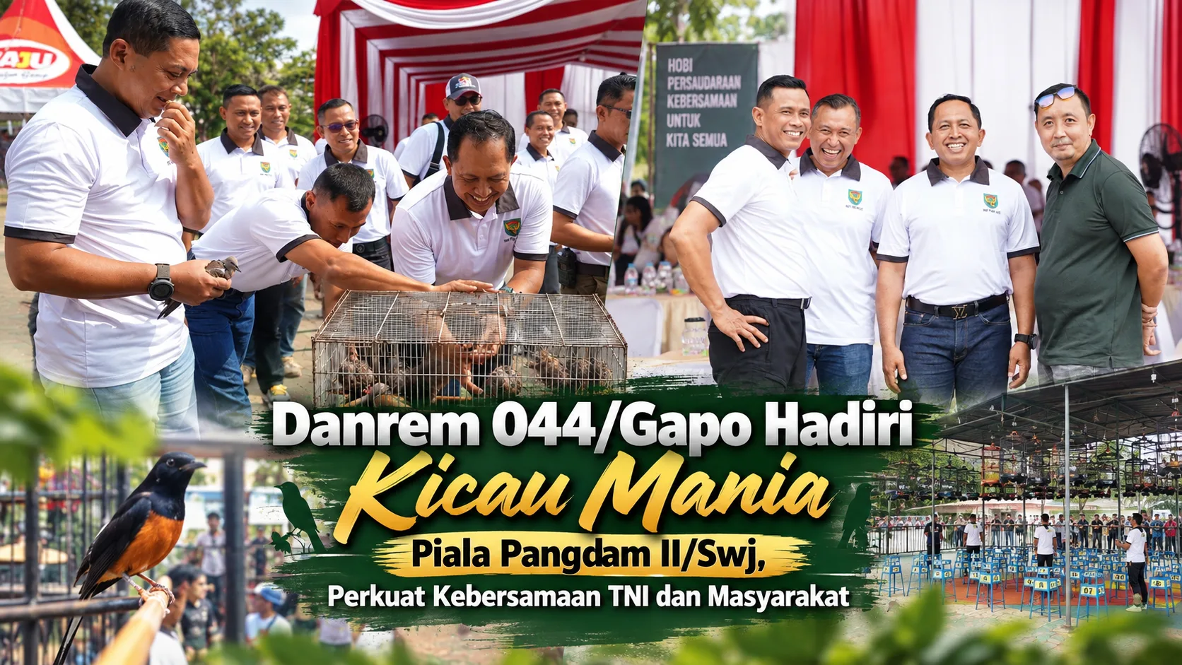 Danrem 044/Gapo Hadiri Kicau Mania Piala Pangdam II/Swj, Perkuat Kebersamaan TNI dan Masyarakat