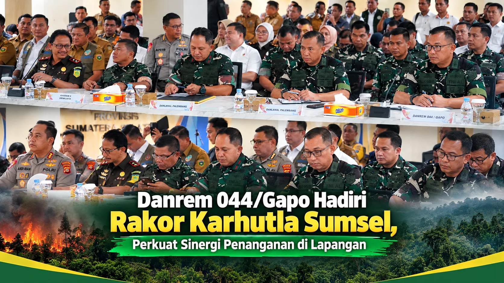 Danrem 044/Gapo Hadiri Rakor Karhutla Sumsel, Perkuat Sinergi Penanganan di Lapangan