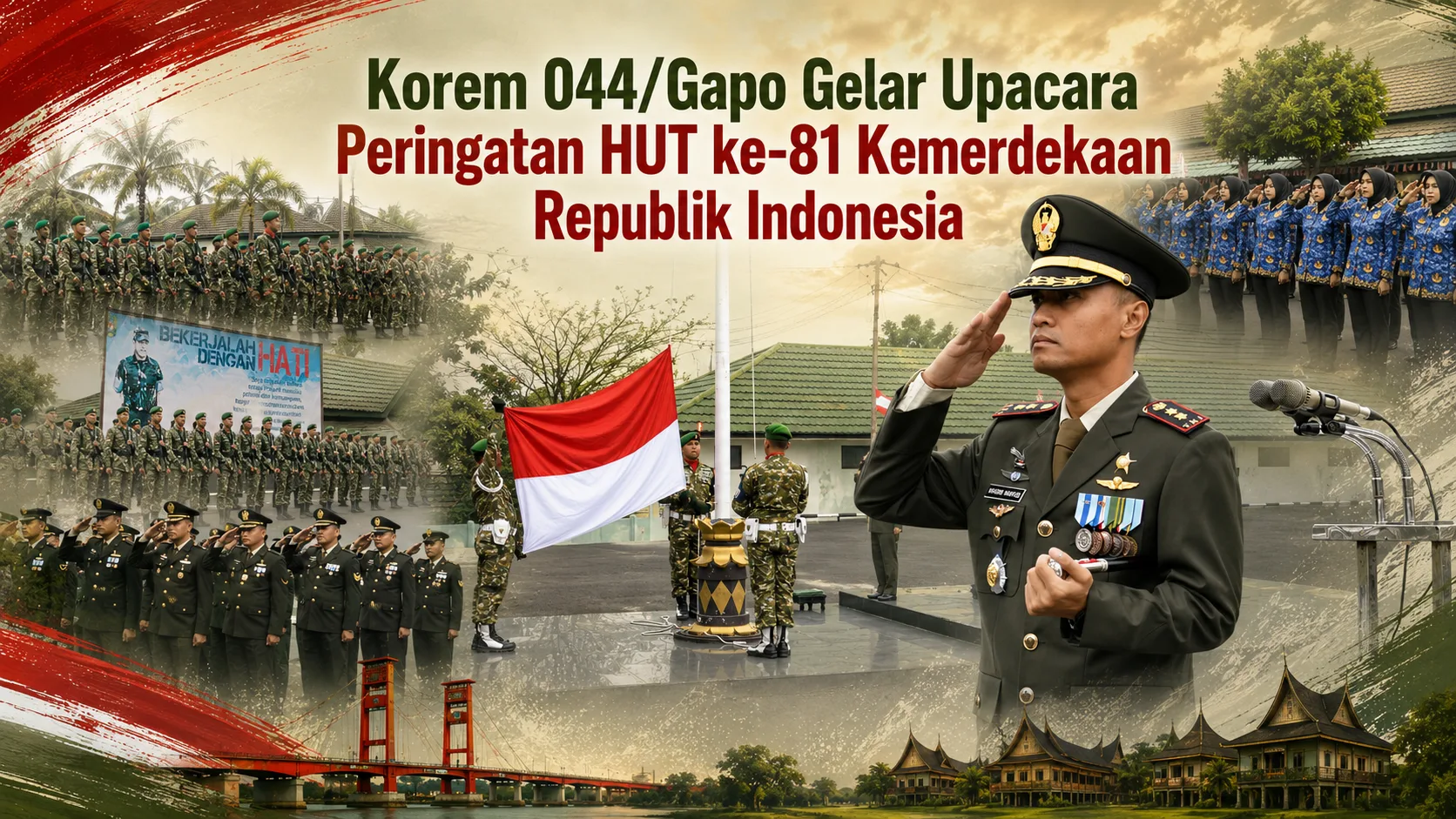 Korem 044/Gapo Gelar Upacara Peringatan HUT ke-81 Kemerdekaan Republik Indonesia