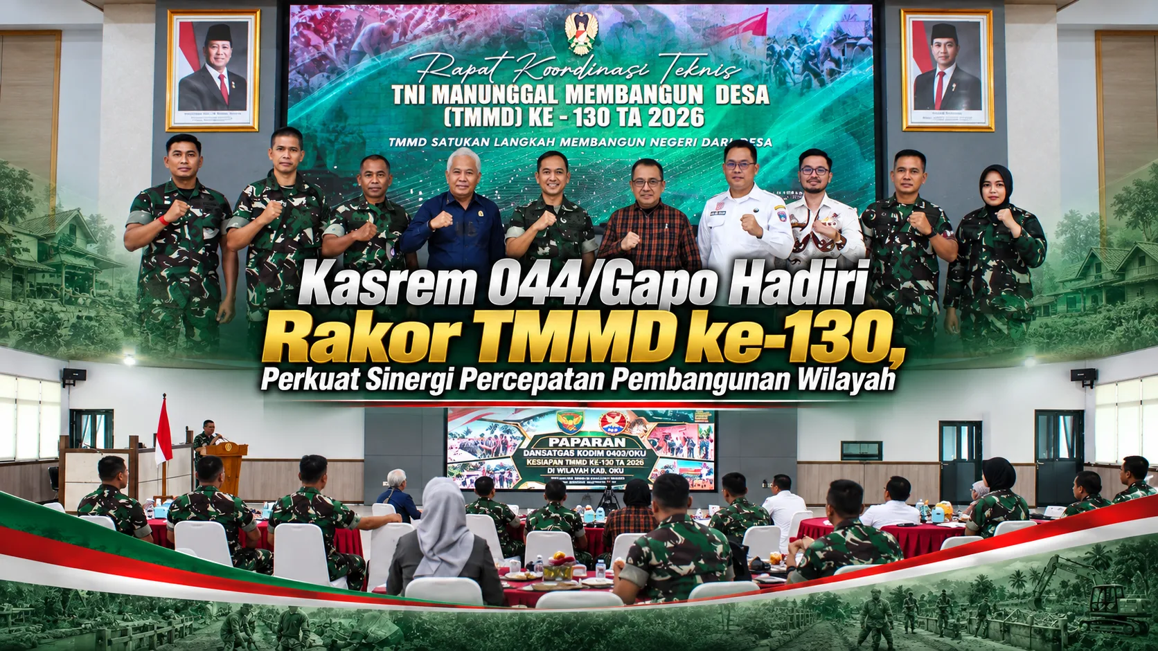Kasrem 044/Gapo Hadiri Rakor TMMD ke-130, Perkuat Sinergi Percepatan Pembangunan Wilayah