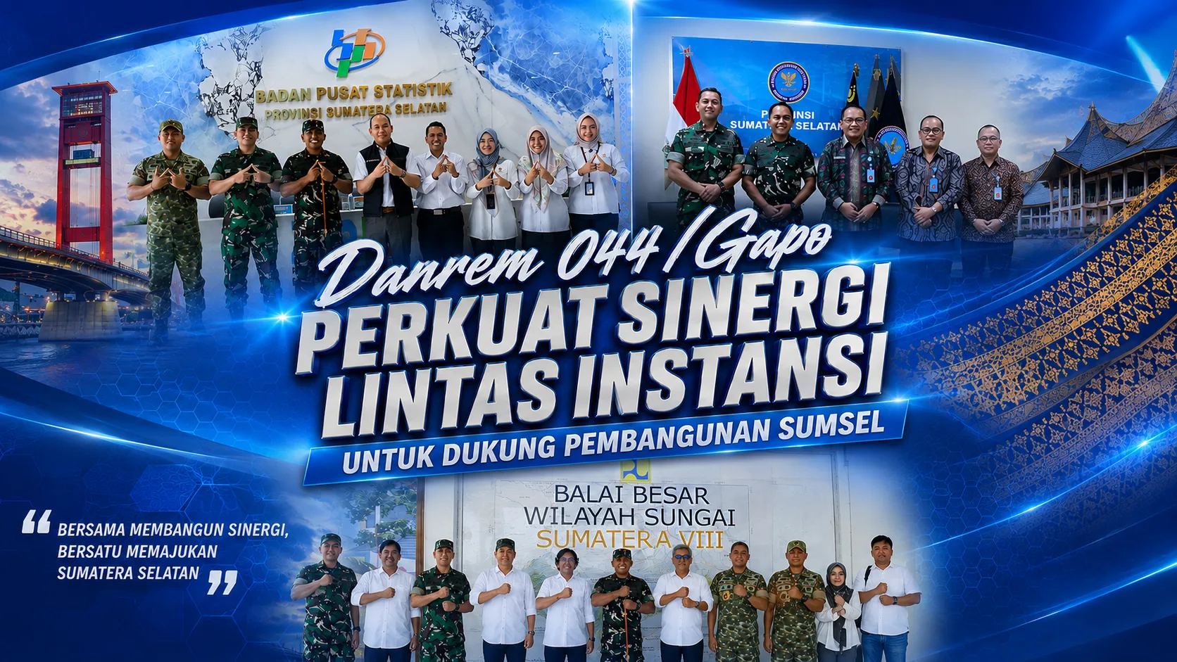 Danrem 044/Gapo Perkuat Sinergi Lintas Instansi untuk Dukung Pembangunan Sumsel
