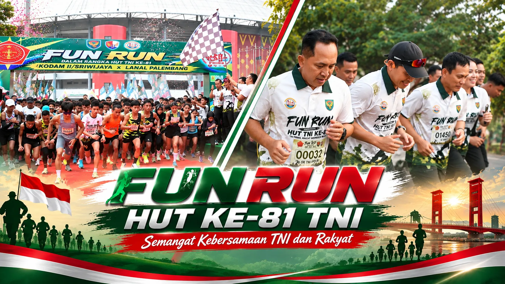 Fun Run HUT ke-81 TNI, Semangat Kebersamaan TNI dan Rakyat