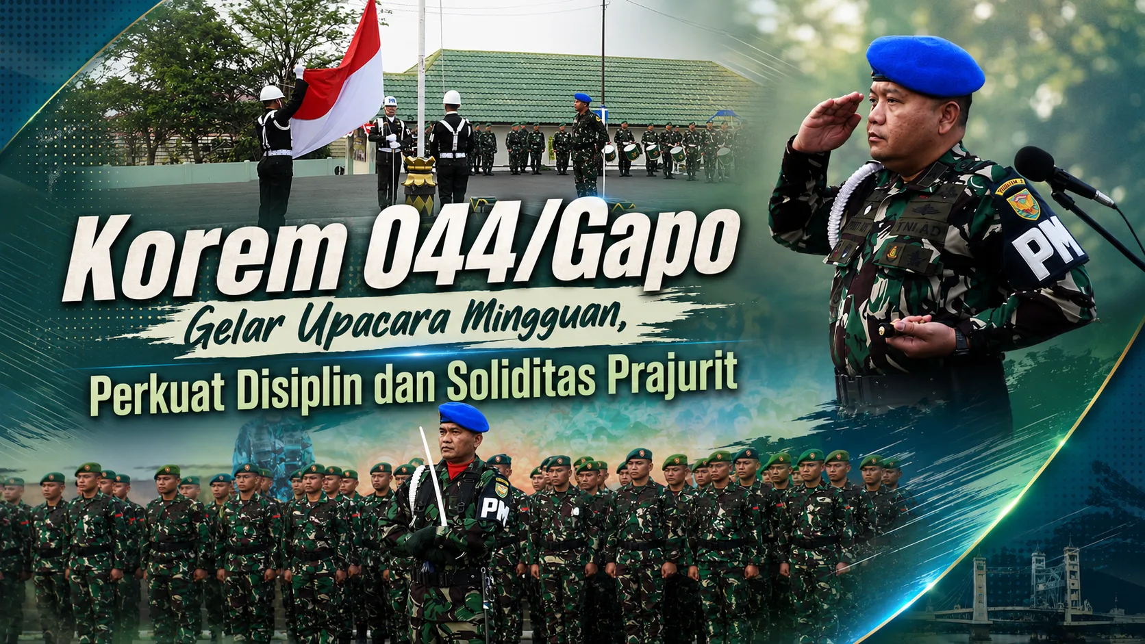 Korem 044/Gapo Gelar Upacara Mingguan, Perkuat Disiplin dan Soliditas Prajurit