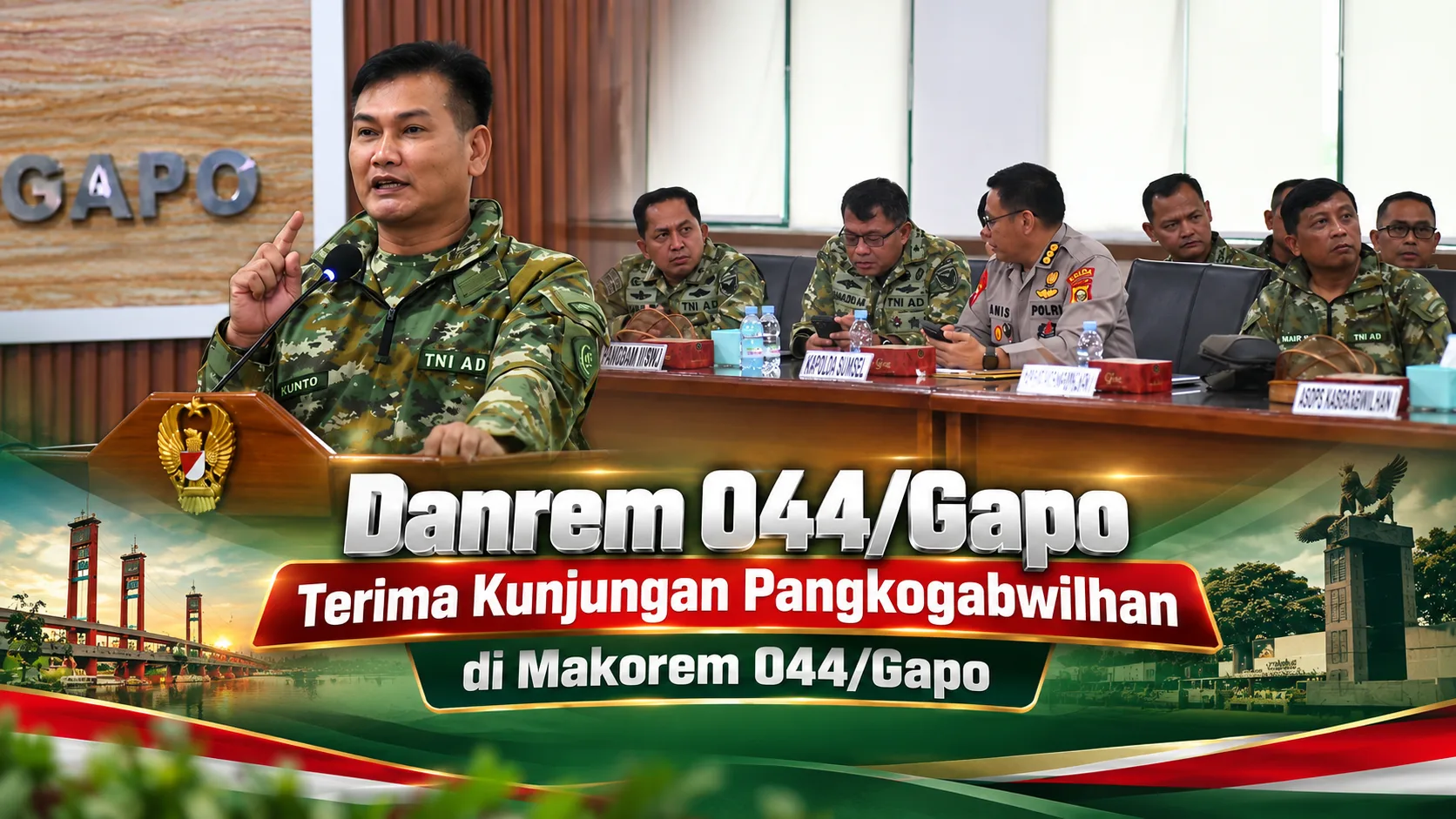 Danrem 044/Gapo Terima Kunjungan Pangkogabwilhan I, Bahas Penanganan Karhutla di Sumsel