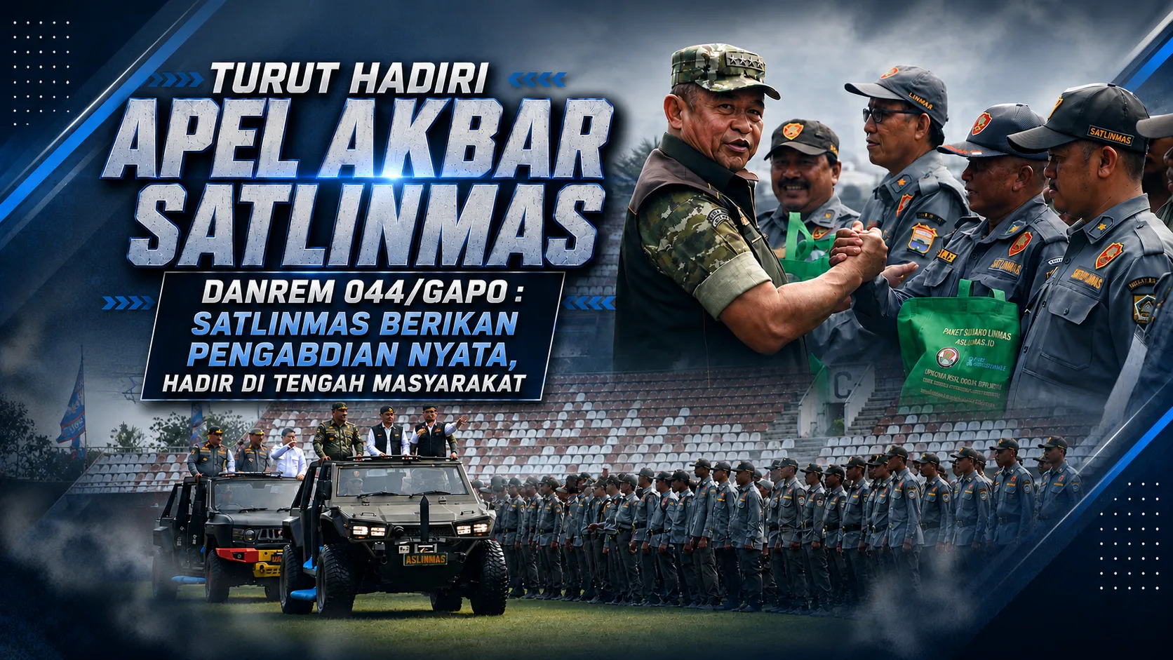 Turut Hadiri Apel Akbar Satlinmas, Danrem 044/Gapo : Satlinmas Berikan Pengabdian Nyata, Hadir di tengah Masyarakat