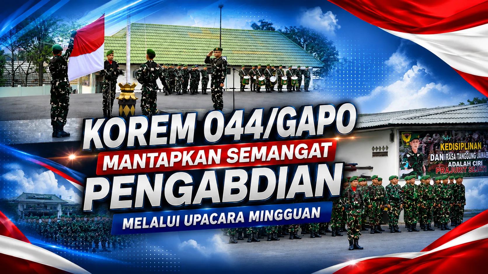 Korem 044/Gapo Mantapkan Semangat Pengabdian melalui Upacara Mingguan