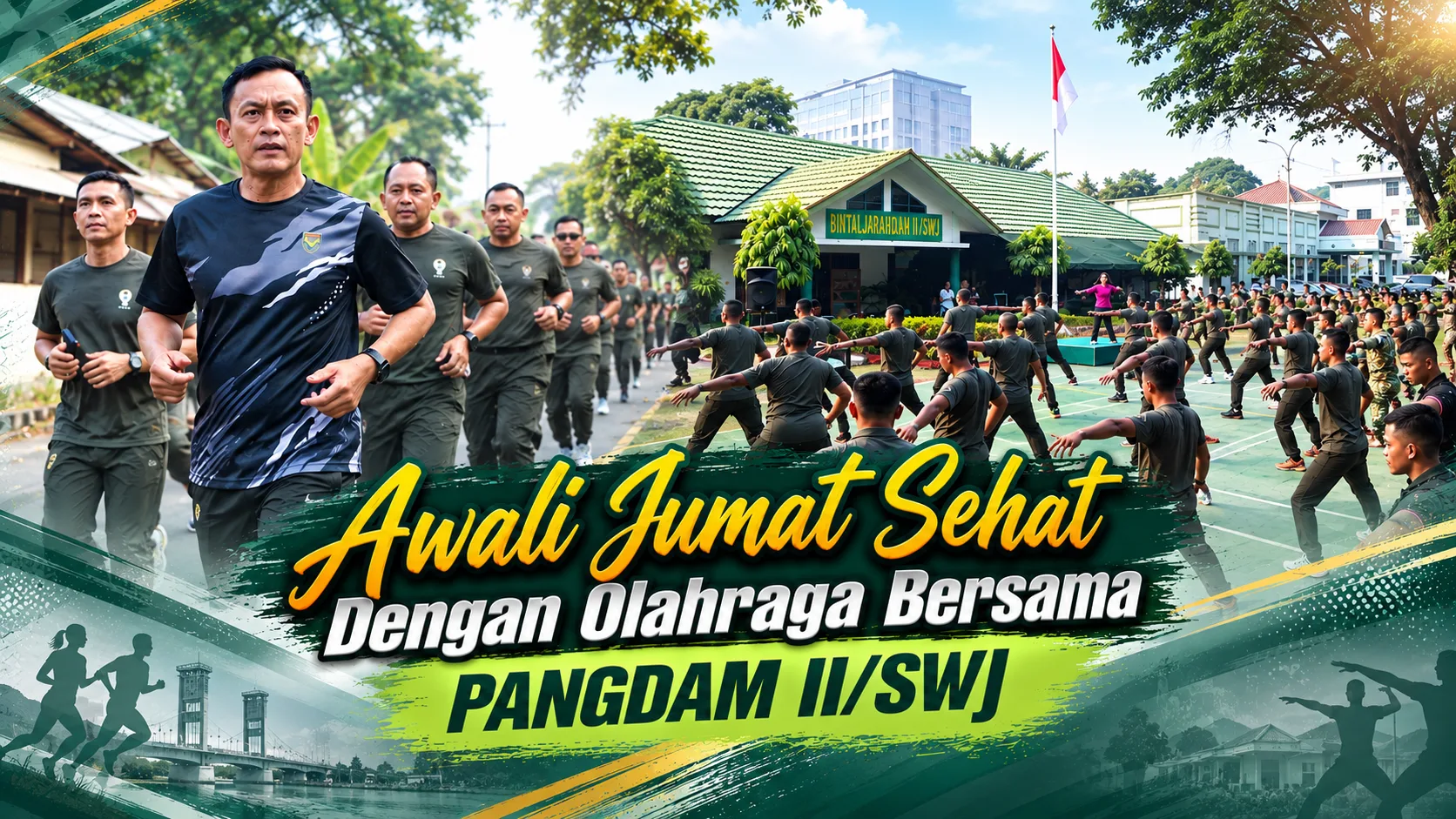 Awali Jumat Sehat Dengan Olahraga Bersama Pangdam II/Swj