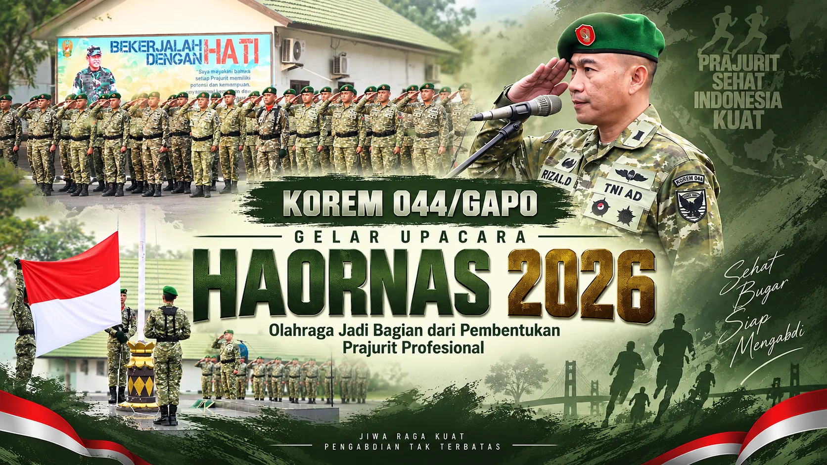 Korem 044/Gapo Gelar Upacara Haornas 2026, Olahraga Jadi Bagian dari Pembentukan Prajurit Profesional