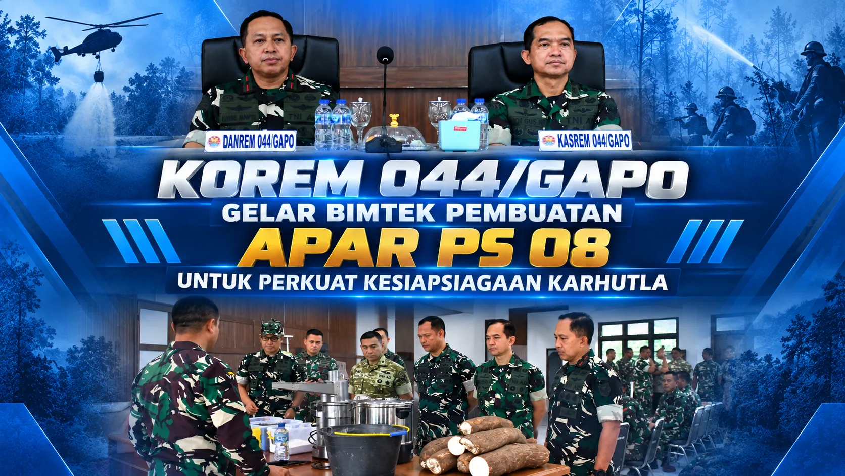 Korem 044/Gapo Gelar Bimtek Pembuatan APAR PS 08 untuk Perkuat Kesiapsiagaan Karhutla