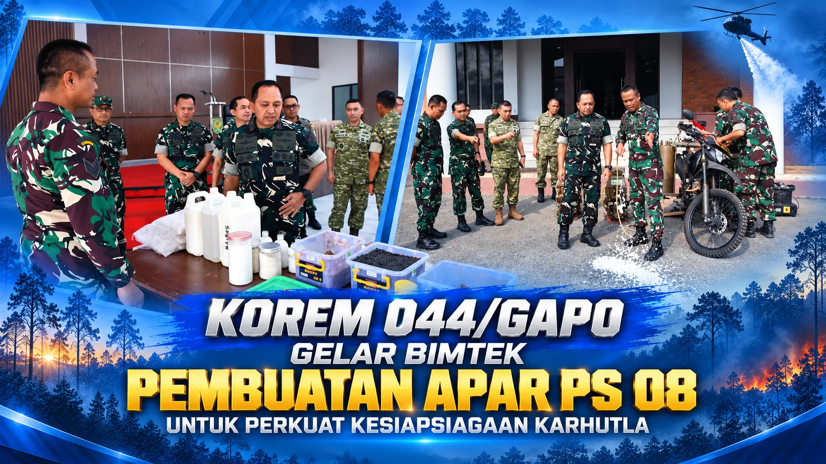 Korem 044/Gapo Gelar Bimtek Pembuatan APAR PS 08 untuk Perkuat Kesiapsiagaan Karhutla