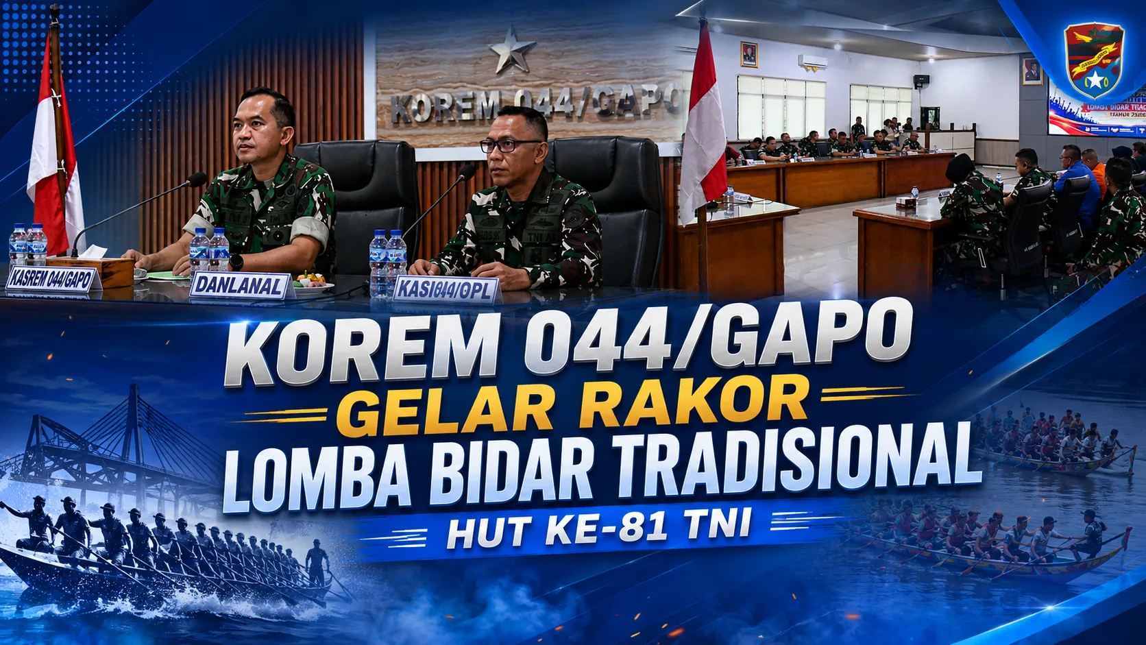 Korem 044/Gapo Gelar Rakor Lomba Bidar Tradisional HUT ke-81 TNI
