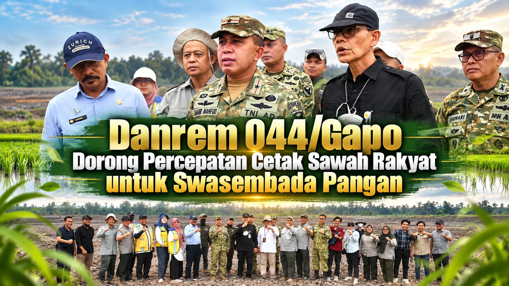 Danrem 044/Gapo Dorong Percepatan Cetak Sawah Rakyat untuk Swasembada Pangan