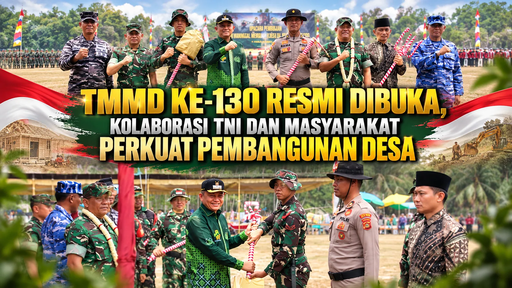 TMMD Ke-130 Resmi Dibuka, Kolaborasi TNI dan Masyarakat Perkuat Pembangunan Desa