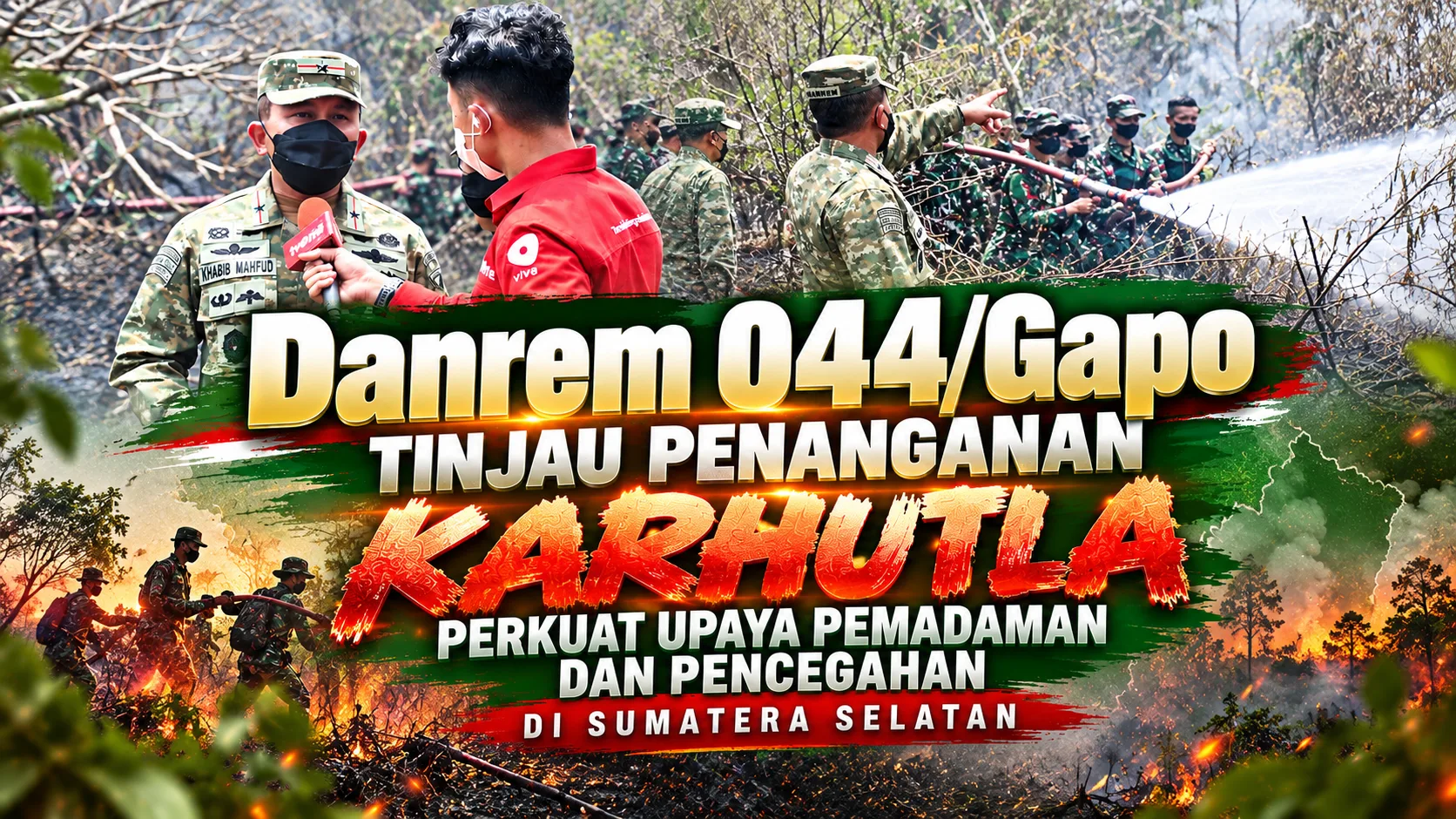 Danrem 044/Gapo Tinjau Penanganan Karhutla, Perkuat Upaya Pemadaman dan Pencegahan di Sumatera Selatan