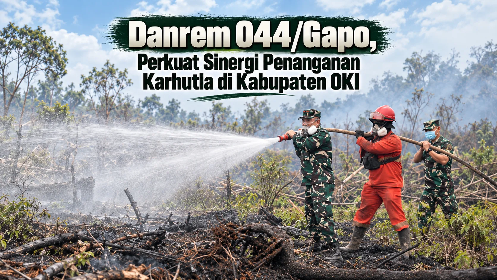 Danrem 044/Gapo, Perkuat Sinergi Penanganan Karhutla di Kabupaten OKI