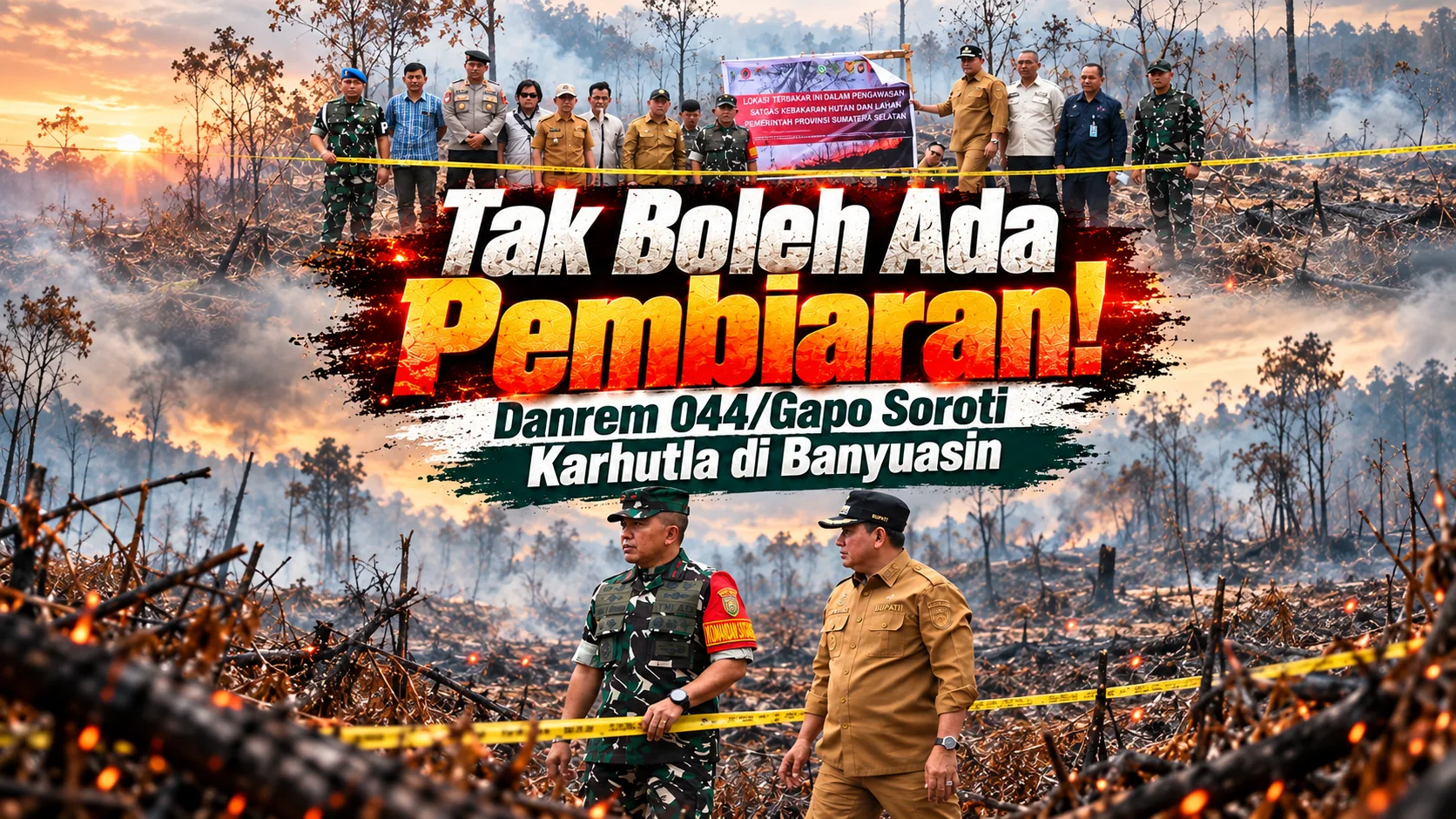 Tak Boleh Ada Pembiaran! Danrem 044/Gapo Soroti Karhutla di Banyuasin