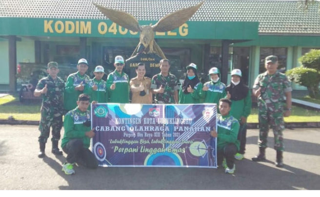 Dandim 0406/Lubuklinggau Lepas Atlet Panahan Berlaga di Porprov Sumsel ke XIII OKU Raya tahun 2021