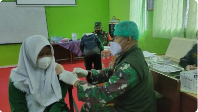 Kodim 0402/OKI Targetkan 70 % Pelajar mendapatkan Vaksin di Kabupaten OKI
