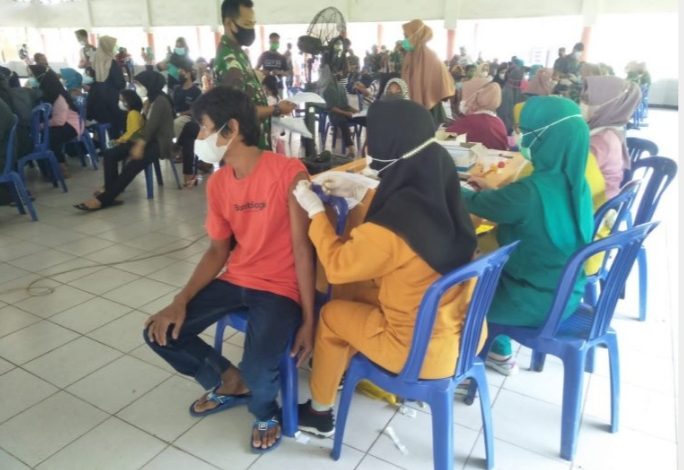 Koramil Makrayu Kodim Palembang, Laksanakan Vaksinasi Terhadap 410 Orang Hari Ini