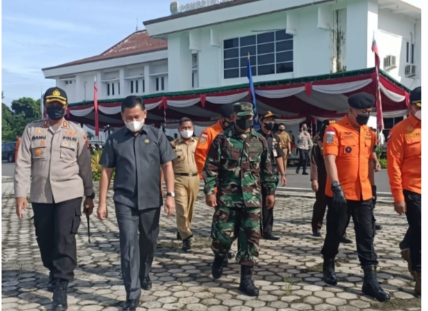 Dandim 0403 OKU Diwakili Kasdim Hadiri Apel Gelar Pasukan Kesiapan Menghadapi Bencana Alam Di Wilayah OKU