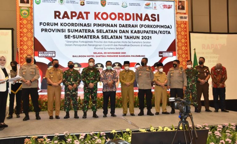 Danrem 044/Gapo Ikuti Rakor Forkopimda Kabupaten/Kota Se-Sumatera Selatan