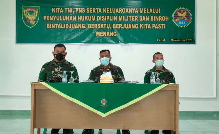 Kodim 0405/Lahat Terima Penyuluhan Hukum, Binroh dan Bintalid Juang Prajurit