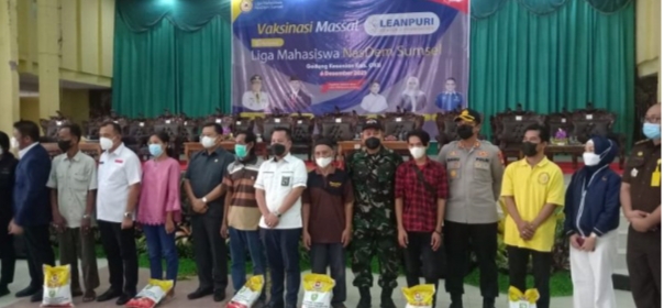 Dandim 0403/OKU Dampingi Gubernur Sumsel Hadiri, Liga Mahasiswa NasDem Sumsel Gelar Vaksinasi Massal Covid-19