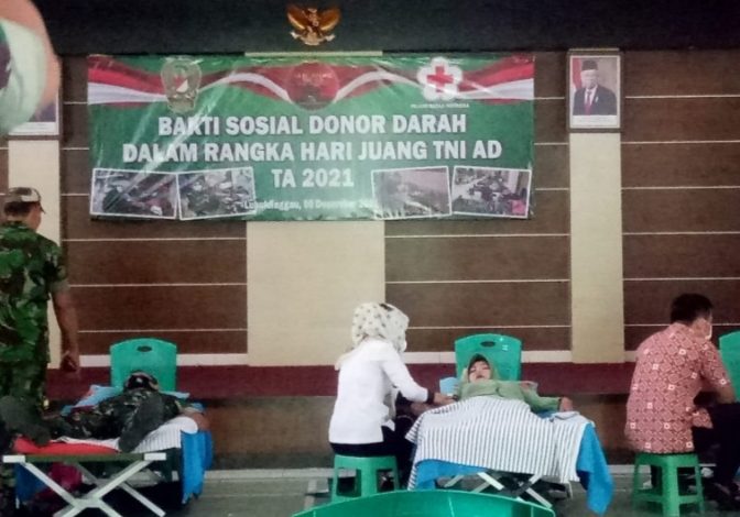 Hari Juang TNI – AD, Kodim 0406/Lubuklinggau Gelar Bakti sosial Donor Darah Dalam Rangka Hari Juang TNI AD TA 2021