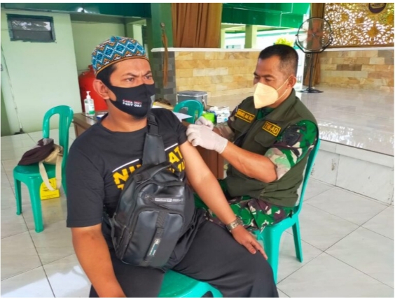 Sukseskan Program Serbuan Vaksin Covid-19, Kodim 0402/OKI Gelar Vaksinasi di Aula Darmawangsa