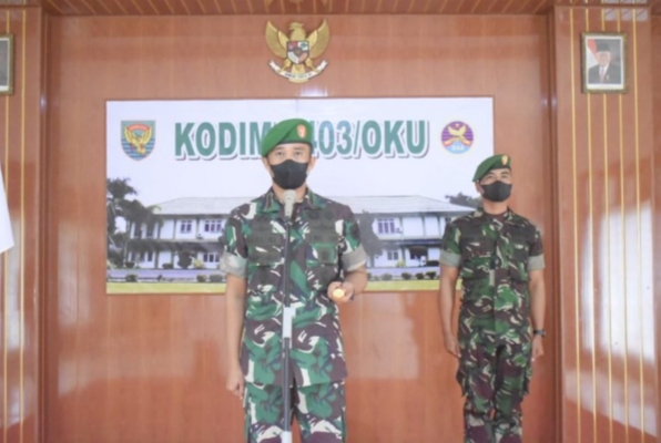 Dandim 0403/OKU Pimpin Sertijab Danramil
