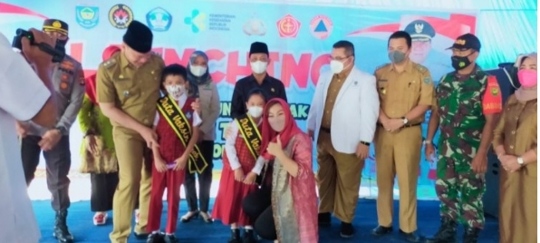 Peltu Nizarudin Wakili Danramil 08/Muaradua Hadiri Launching Vaksin Anak 6-11 Tahun