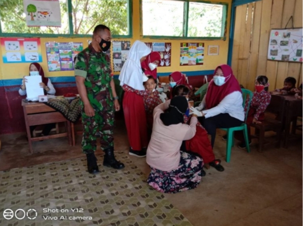 Siswa SDN 1 Kangkung Dapat Vaksinasi Covid-19