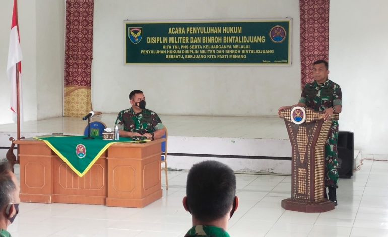 KODIM 0401/MUBA MENGIKUTI PENYULUHAN HUKUM DAN BINTALID JUANG PRAJURIT