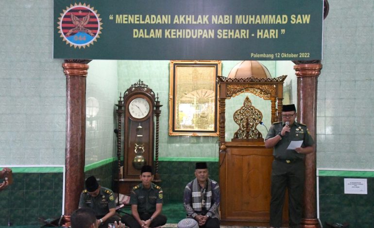 Korem 044/Gapo Peringati Maulid Nabi Besar Muhammad SAW 1444 H/2022 M